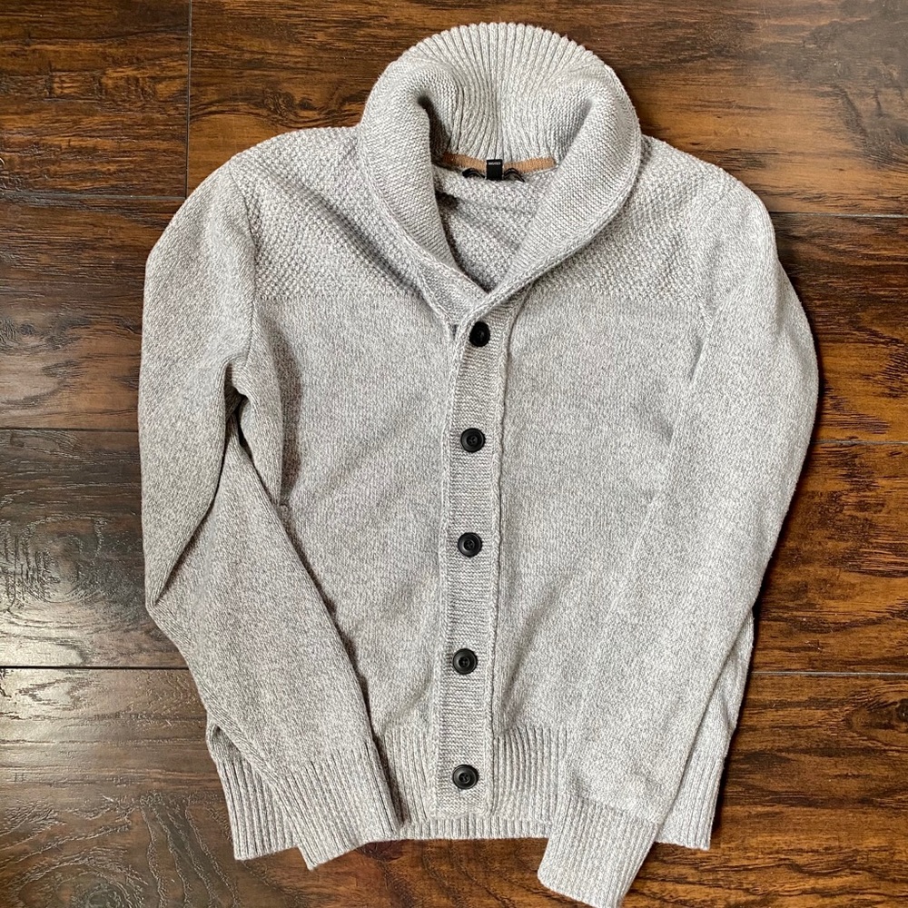 Men’s Medium Gray Banana Republic Cardigan Sweater